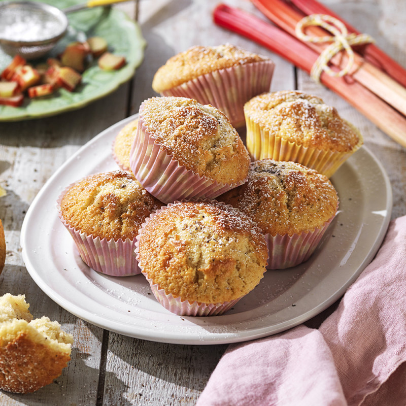 Rabarbermuffins med kardemumma Recept Coop